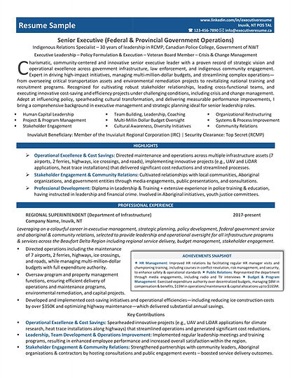 Senior Executive resume sample showcasing leadership, strategy, and measurable business impact