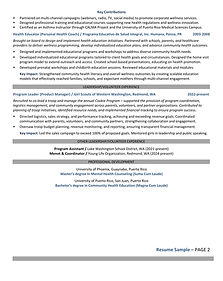 Resume Sample 2025 Health Education & Community Outreach Specialist (Program Development, 