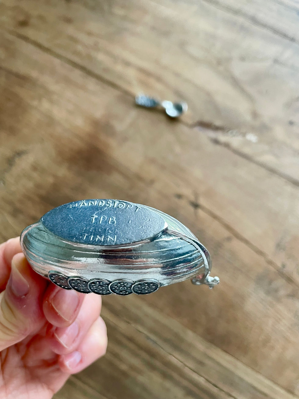 Thumbnail: Handcrafted Viking Ship Salt Cellar – Norwegian Pewter