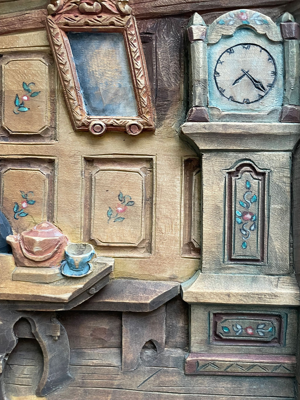 Thumbnail: 1955 Carved Wood Relief by Norvald Tangseth – "De ensomme gamle"