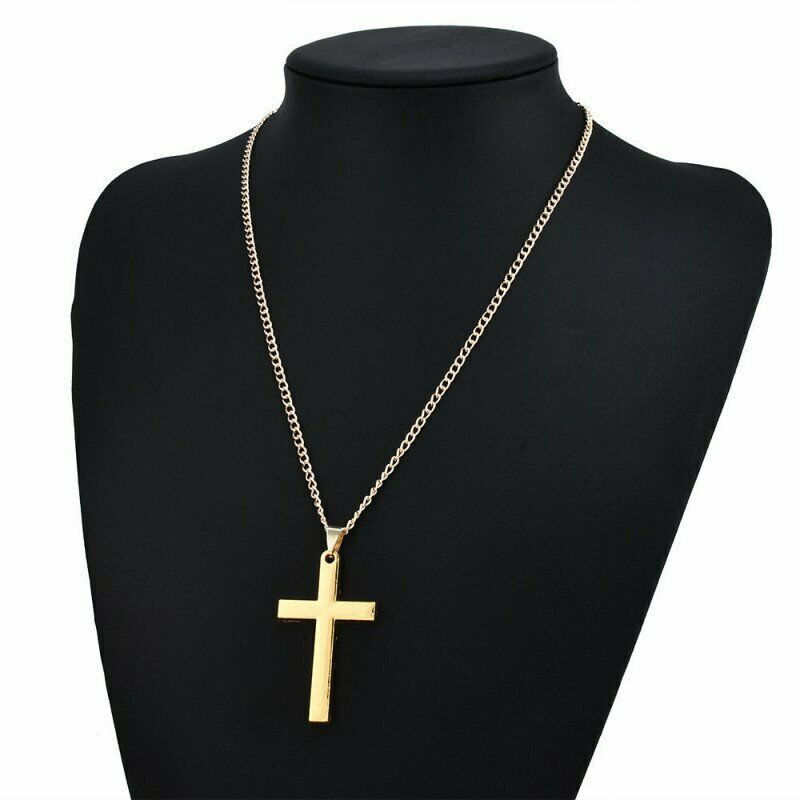 Thumbnail: Fashion Stainless Steel Cross Pendant Necklace For Women Men Link Chain Charm Ne