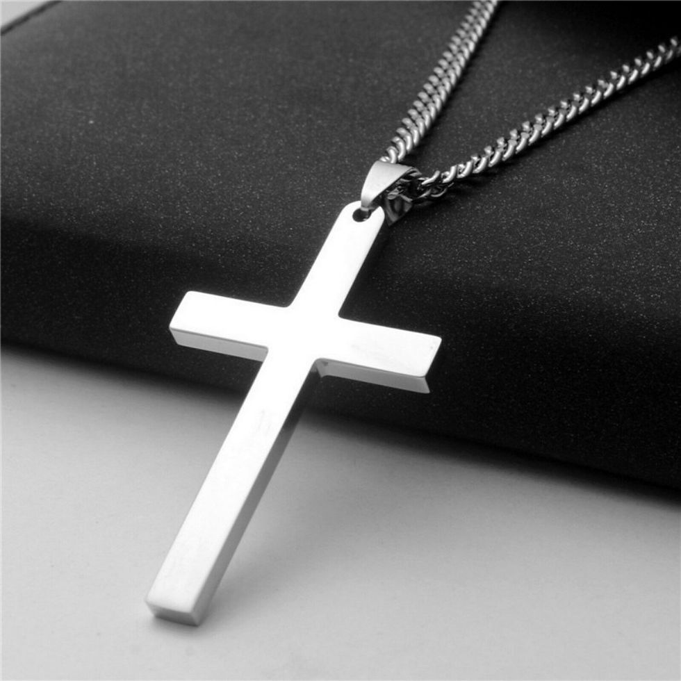 Thumbnail: Fashion Stainless Steel Cross Pendant Necklace For Women Men Link Chain Charm Ne