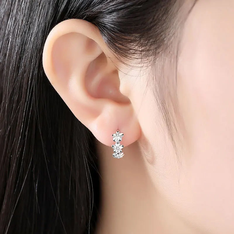 Thumbnail: 925 Sterling Silver Needle Earrings for Women's Wedding Fashion High Quality Jew