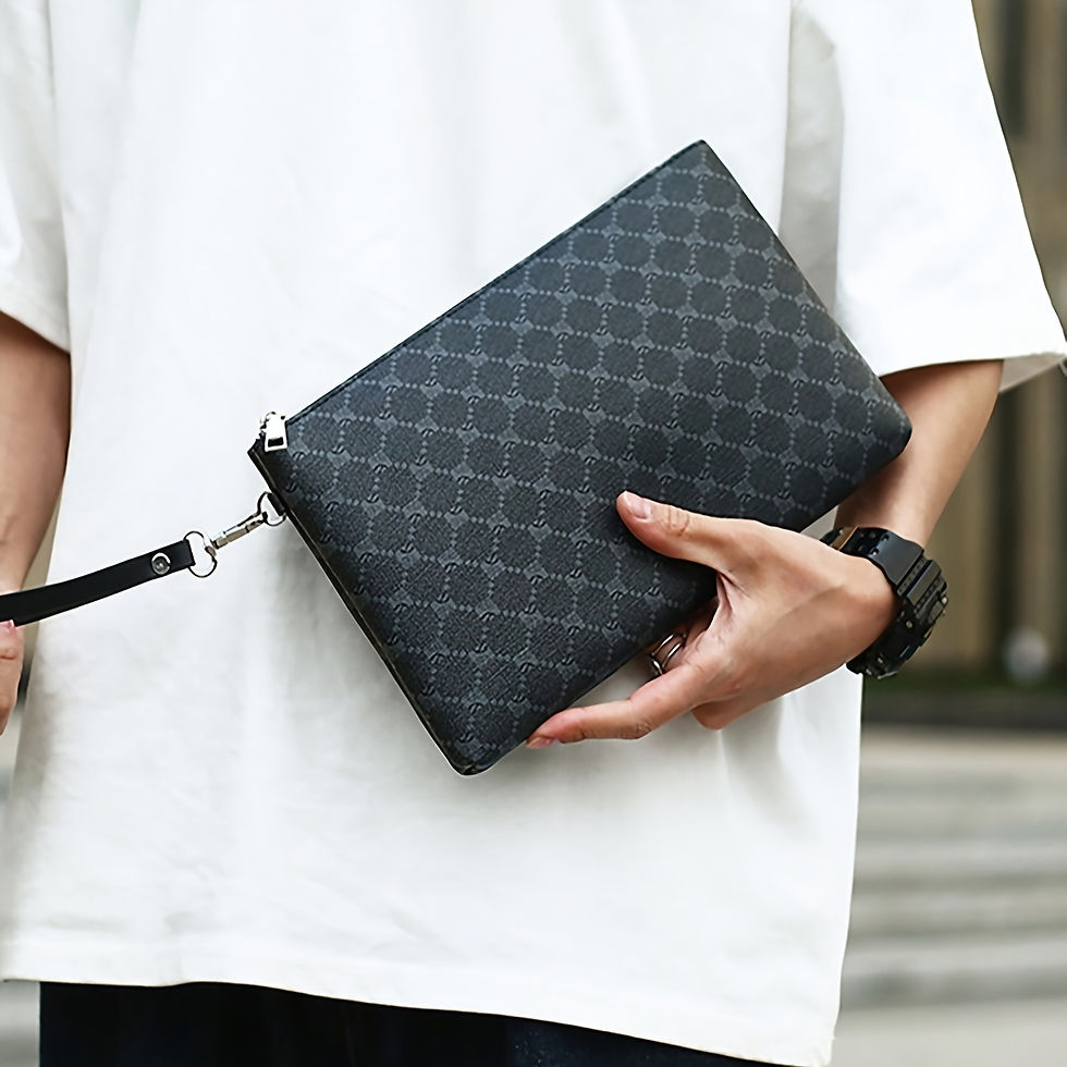 Thumbnail: Pu Fashion Men's Clutch Bag Business Large Wallet Wrist Bag Large Coin Purse Sto