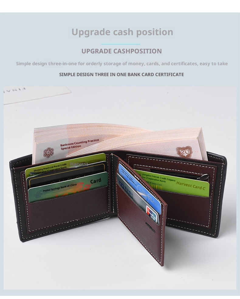 Thumbnail: New Style Multi Card Slot Leather Wallet for Men Hand Woven Fashion Simple Ultra