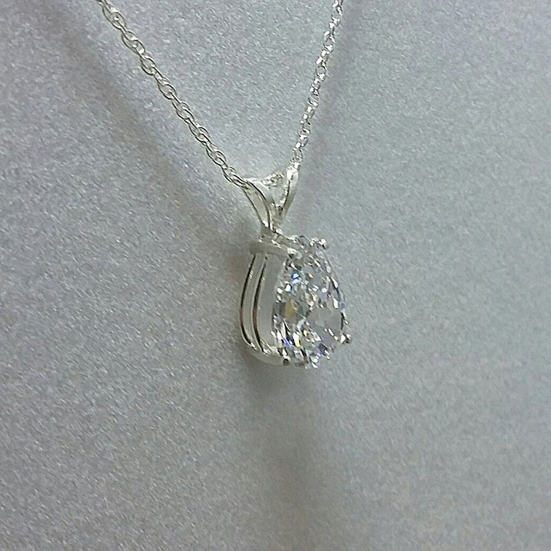 Thumbnail: Huitan Water Drop Cubic Zirconia Crystal Women's Necklace Simple and Elegant Fem