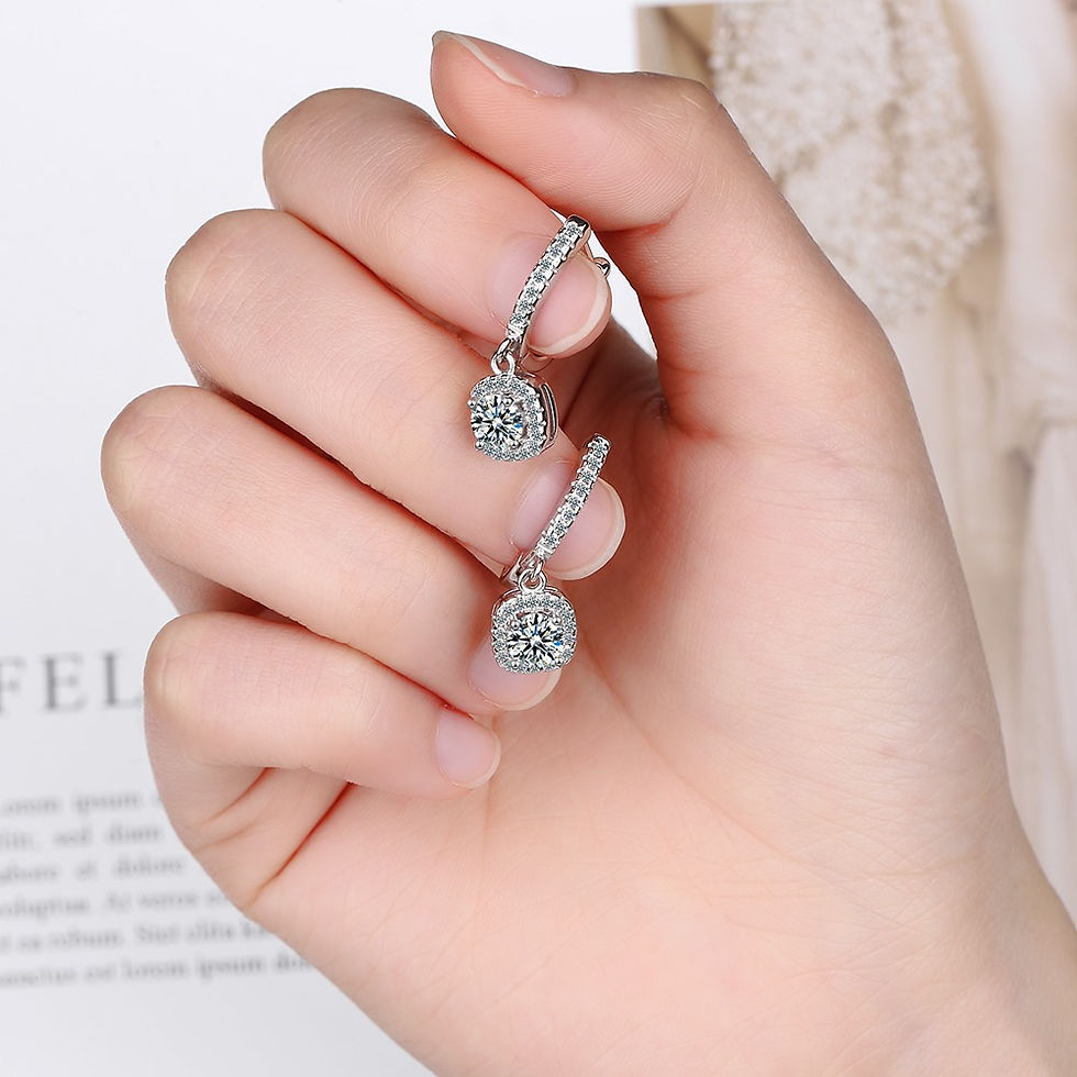 Thumbnail: 2CT Moissanite Huggie Hoop Earring for Women Lab Created Diamond 925 Sterling Si