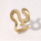 Thumbnail: Fashion Stainless Steel Waterproof Open Ring Personality Charms PVD Real Gold 18