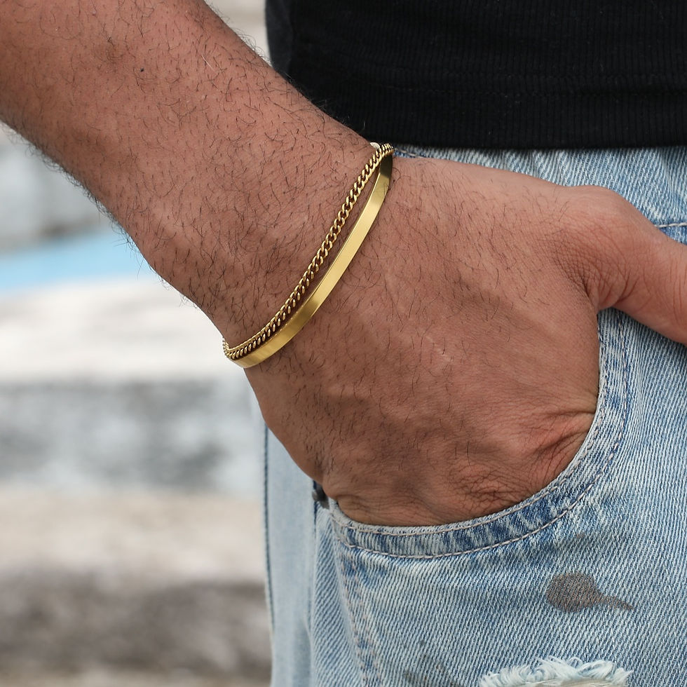 Thumbnail: 3mm Stainless Steel Cuban Chain Bracelet Men's Street Hip Hop Jewelry Accessorie
