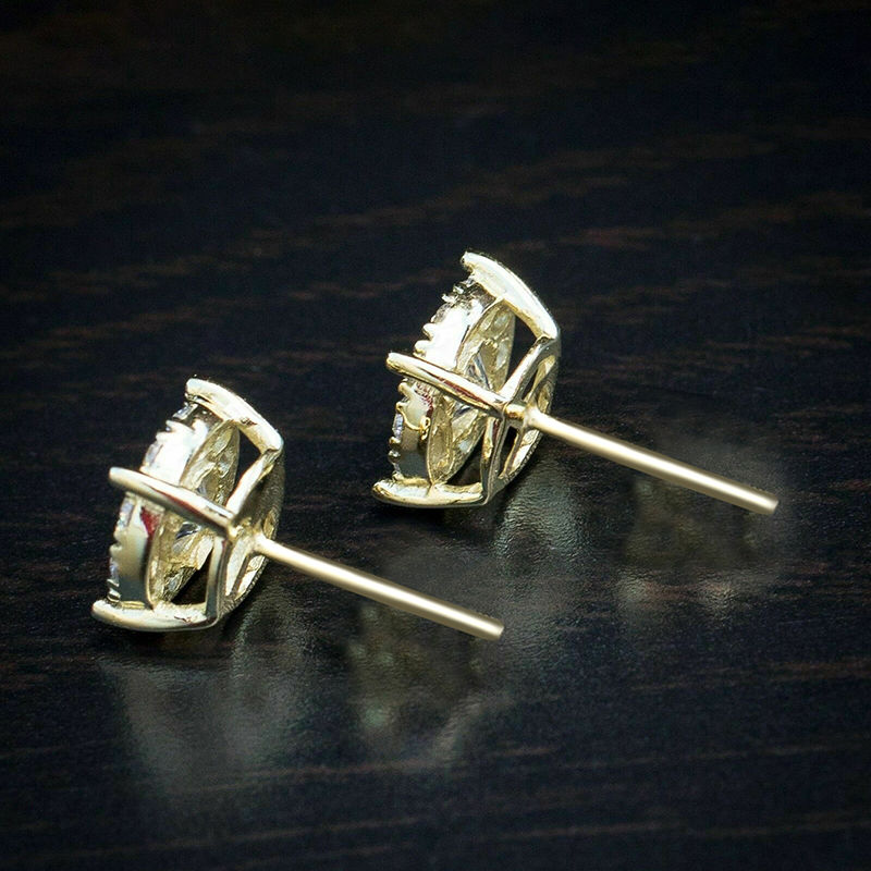 Thumbnail: Huitan Charming Women Stud Earrings Inlaid Sparkling Round CZ Simple Versatile P