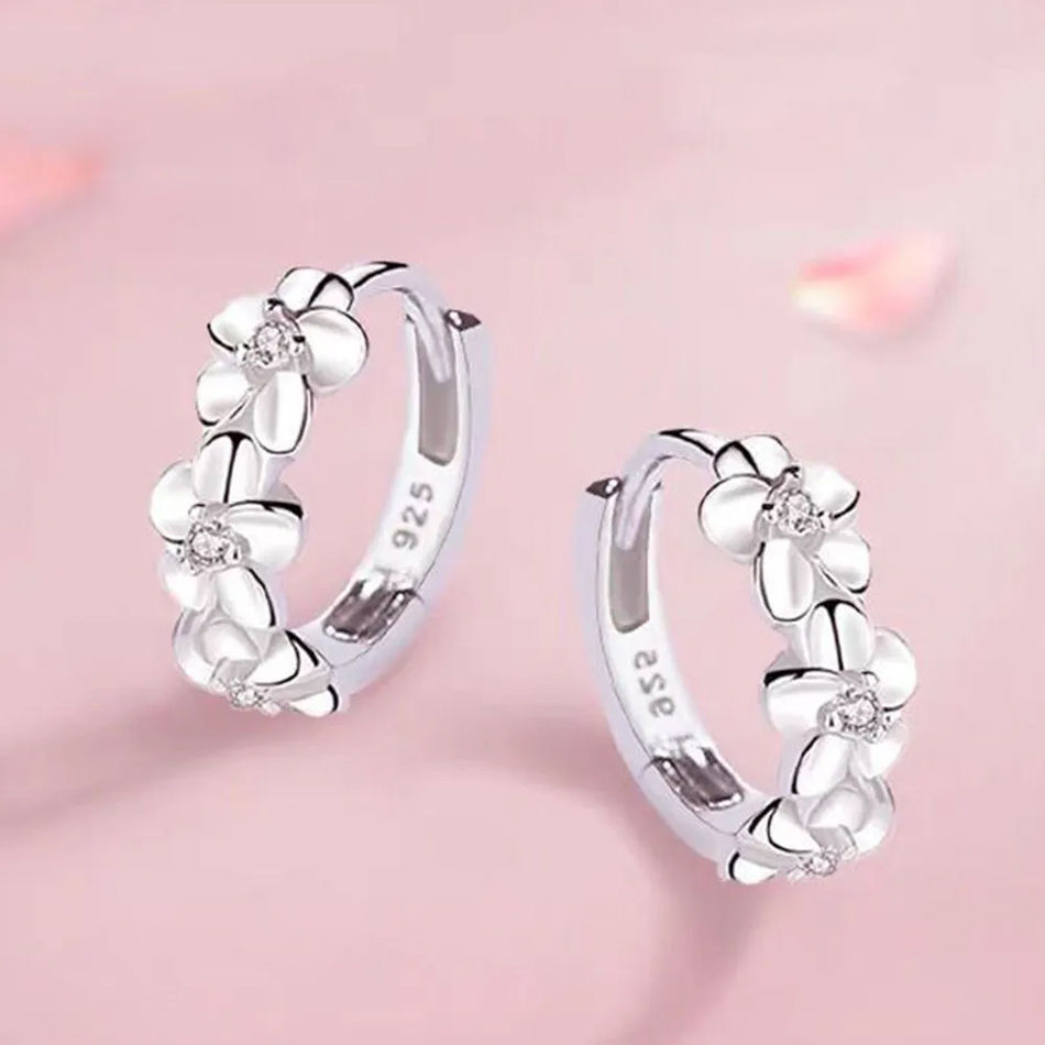 925 Sterling Silver Needle Earrings for Women's Wedding Fashion High Quality Jew