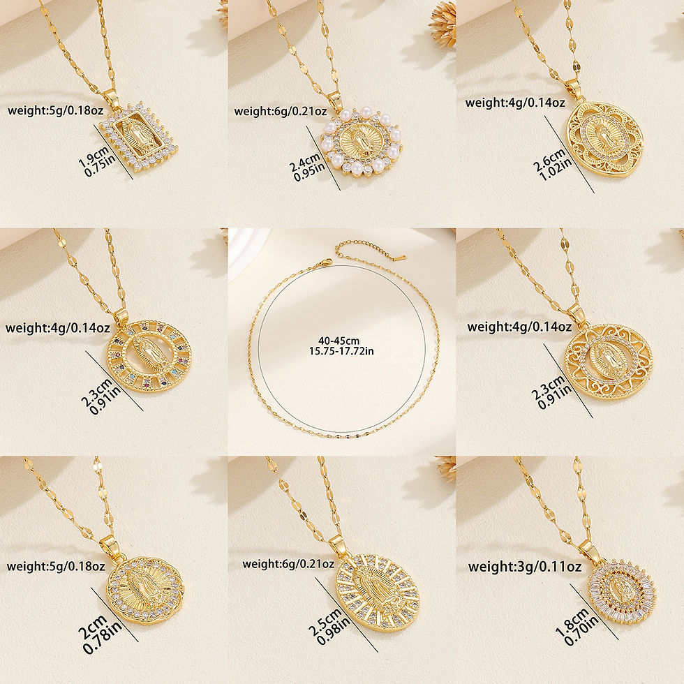 Thumbnail: Retro Fashion Our Lady Series Necklace For Women Micro-inlaid Colored Zircon Rou