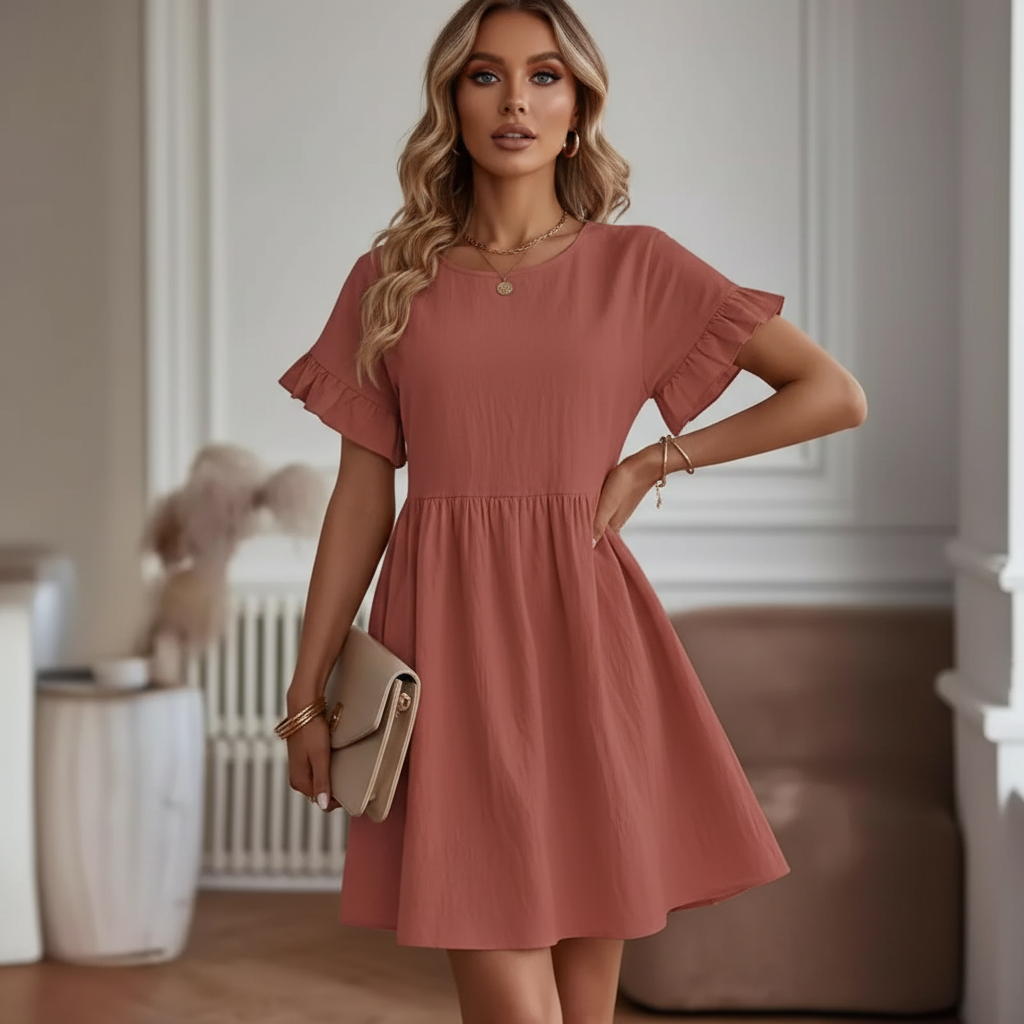 Women’s Summer A-Line Midi Dress – Casual Loose Fit