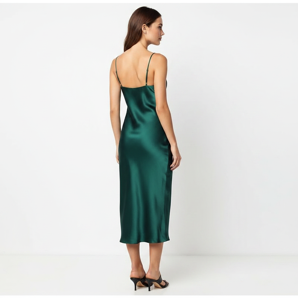 Thumbnail: Sexy Satin Midi Dress for Women – Backless Party Style