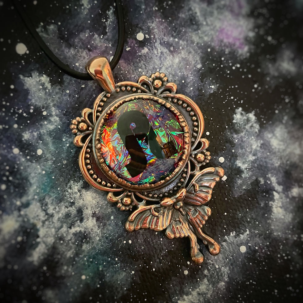 Pretty Lights Holographic Moth Electroformed Amulet