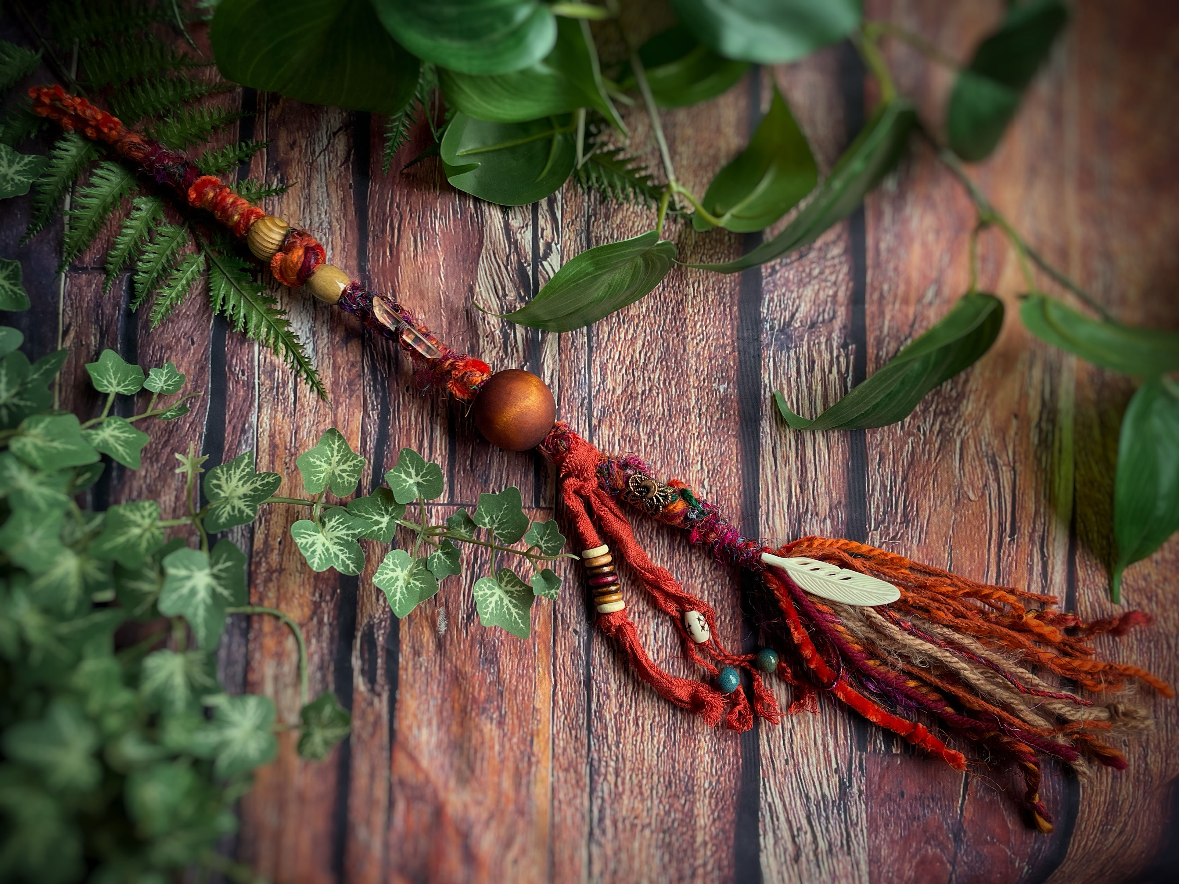 Dreadwrap Hair Accessory w/ Bone Feather