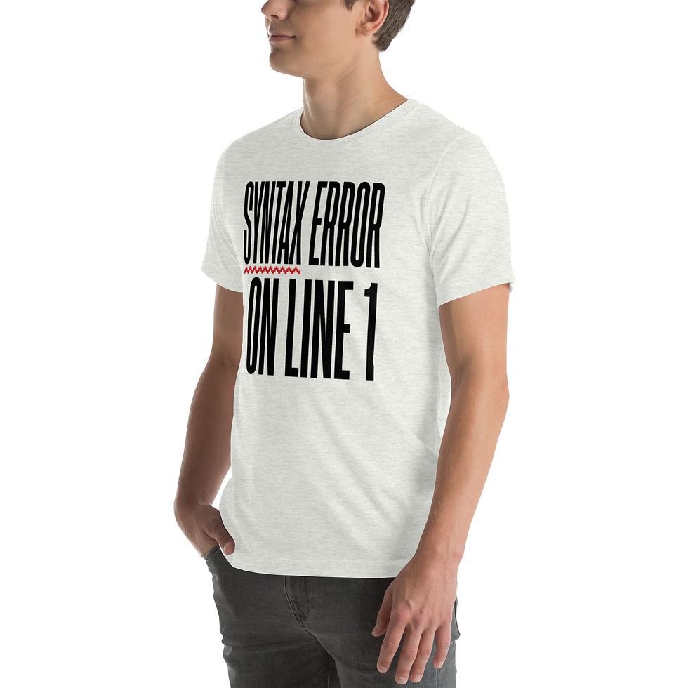 Thumbnail: Syntax Error on Line 1 | Retro Programmer Tee