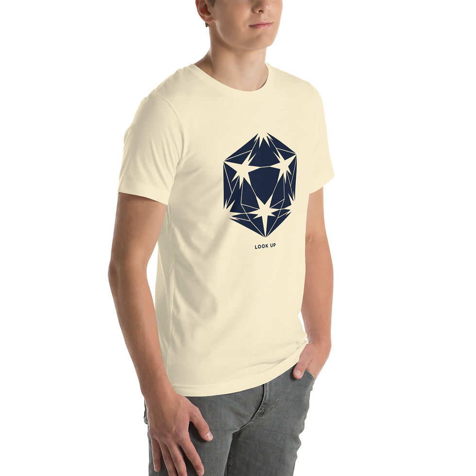Thumbnail: Look Up — d20 Constellation | Stargazer TTRPG Tee
