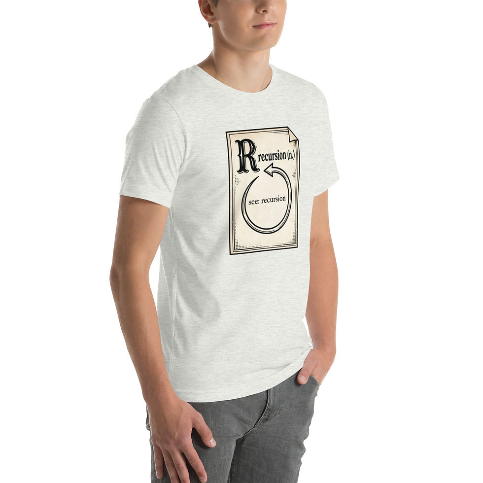 Thumbnail: Recursion (n.) — See: Recursion | Programmer Dictionary Tee