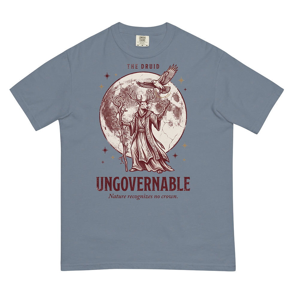 Thumbnail: Druid - Ungovernable | TTRPG Class Shirt | Vintage Tabletop RPG Tee