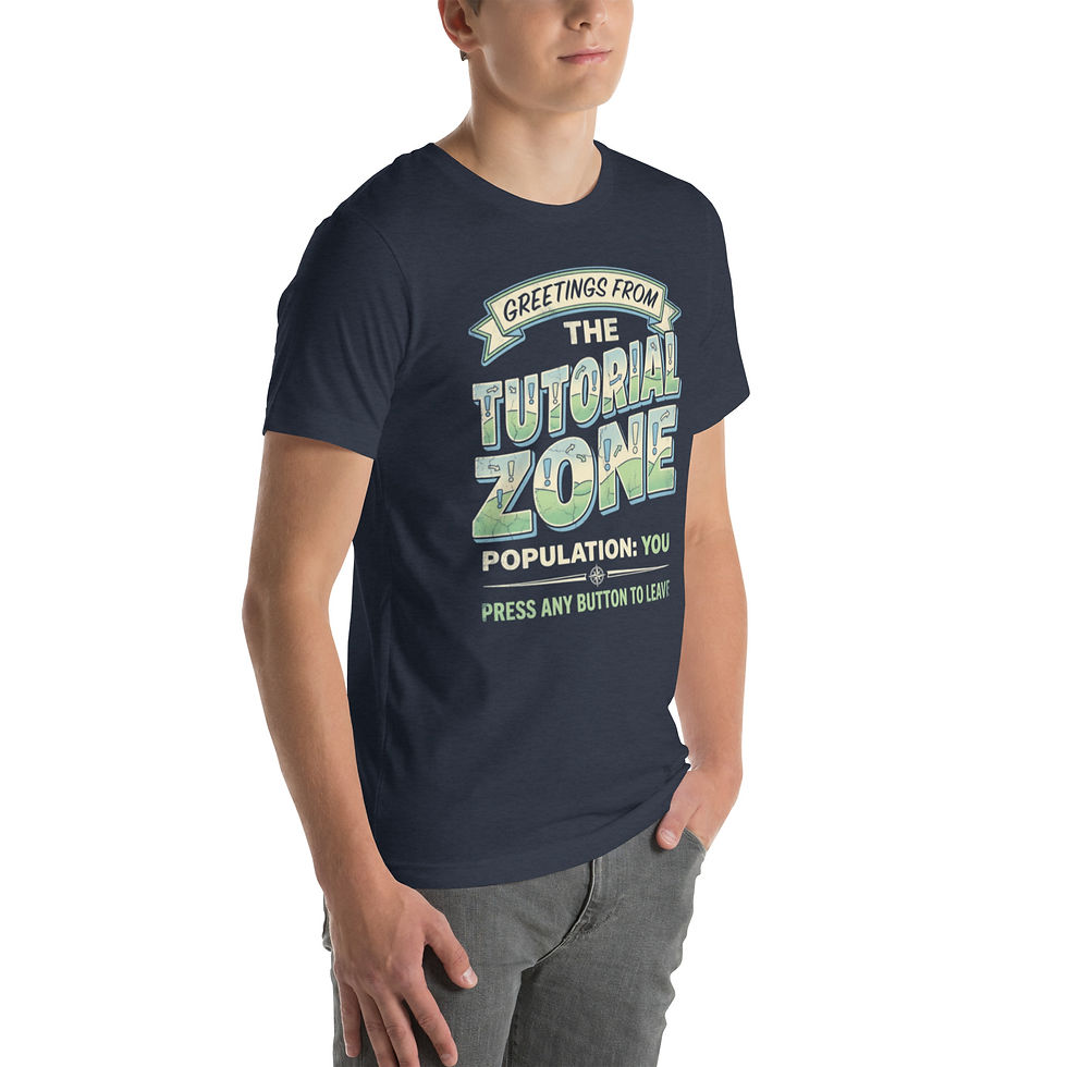 Thumbnail: Greetings from the Tutorial Zone | Gamer Postcard Tee