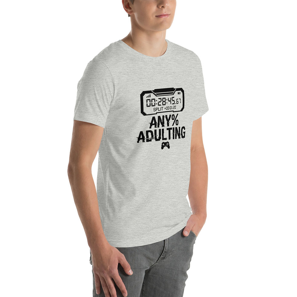 Thumbnail: Any% Adulting — Speedrun Timer | Gamer Tee