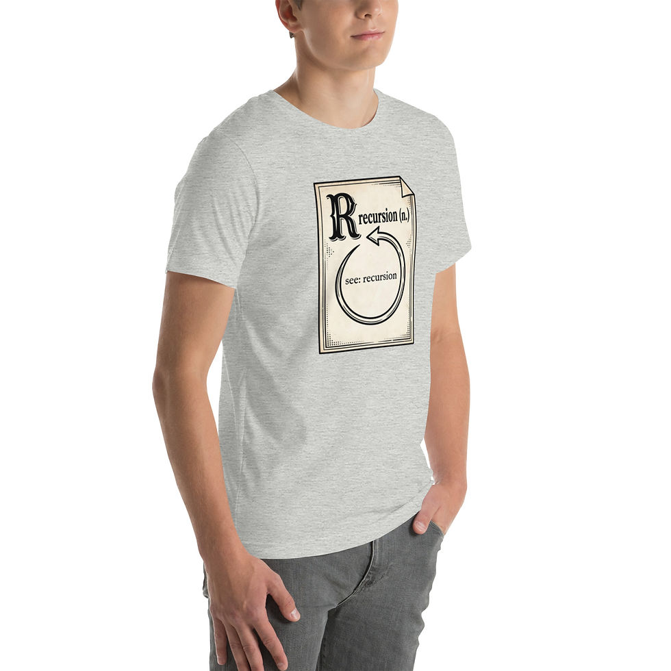 Thumbnail: Recursion (n.) — See: Recursion | Programmer Dictionary Tee