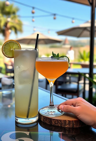 very elegant craft cocktails at an outdo