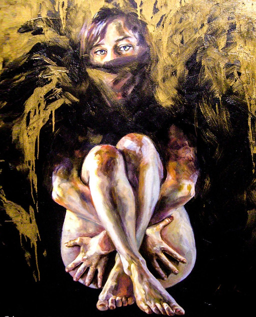 Silence is Golden Oil Painting by Colleen Black