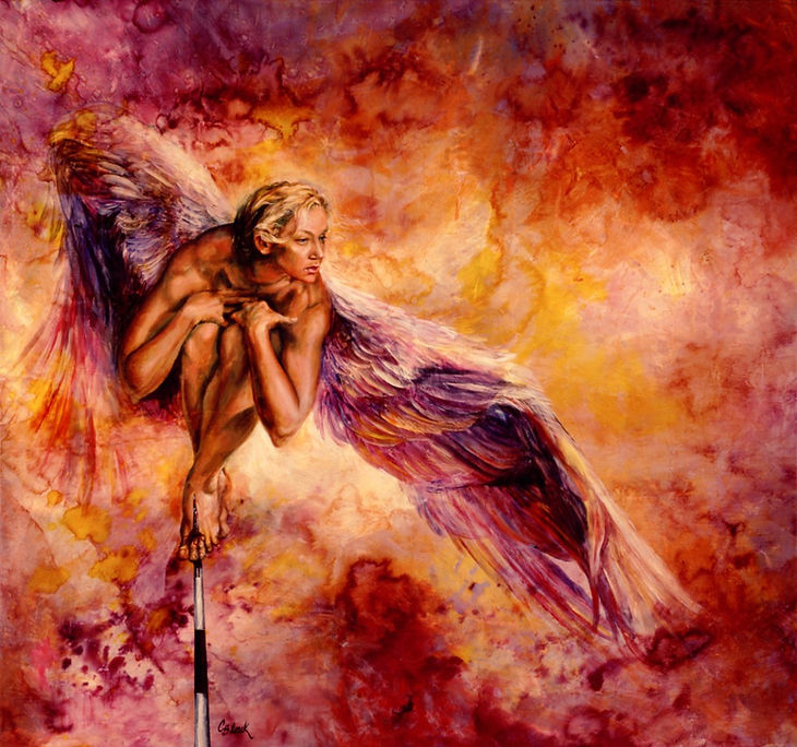 Uriel Oil Painting by Colleen Black