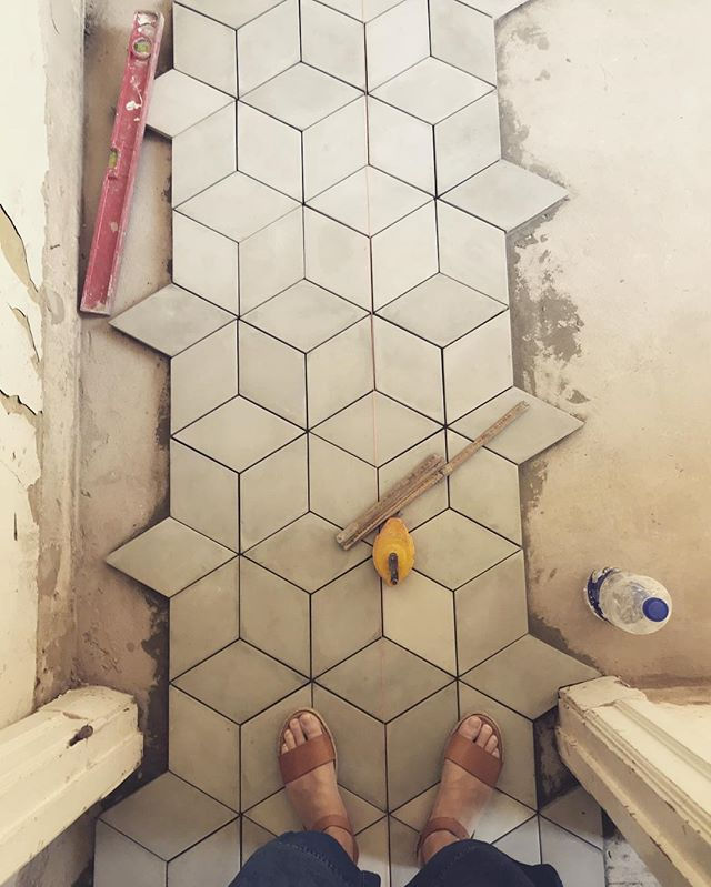 Tile setter’s warm-up project before the