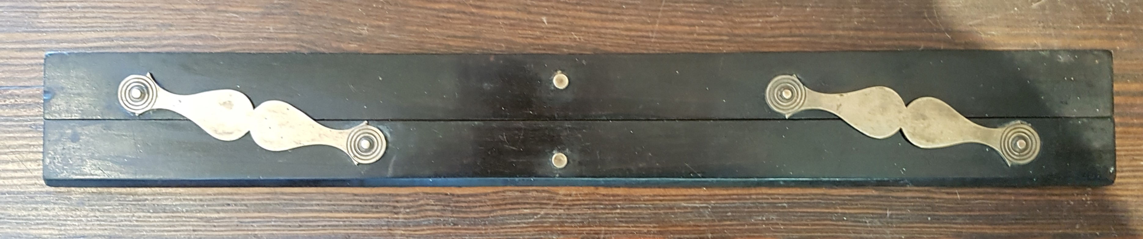 GEORGIAN EBONY PARALLEL RULER. 18 INCHES.