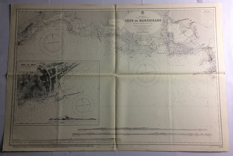 Thumbnail: [FRANCE]. ADMIRALTY CHART. SOUTH OF FRANCE. SETE TO MARSEILLES. 1894.