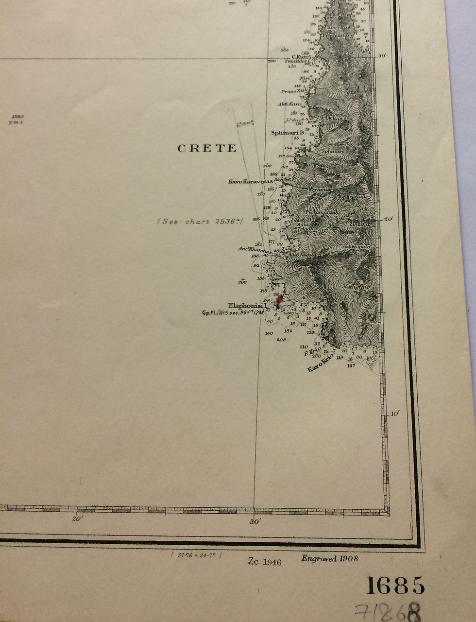Thumbnail: [GREECE].VENETICO IS. TO SPETSAI IS. ADMIRALTY CHART.