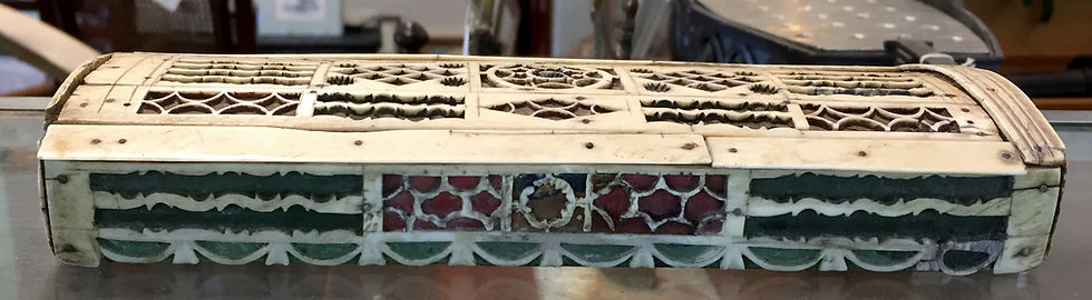 Thumbnail: SAILOR-MADE BOX, FRETTED MARINE IVORY & WHALEBONE.