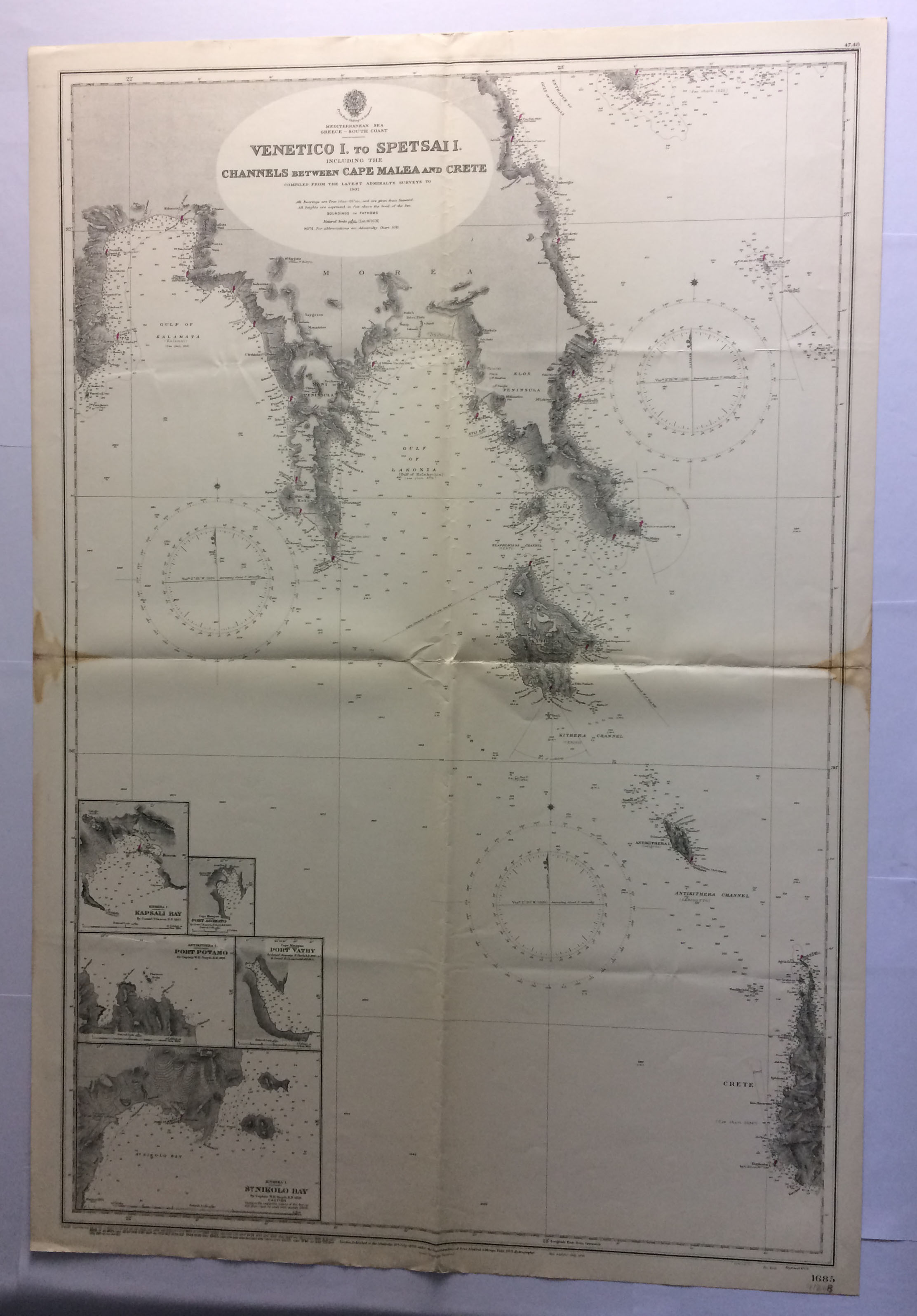 [GREECE].VENETICO IS. TO SPETSAI IS. ADMIRALTY CHART.