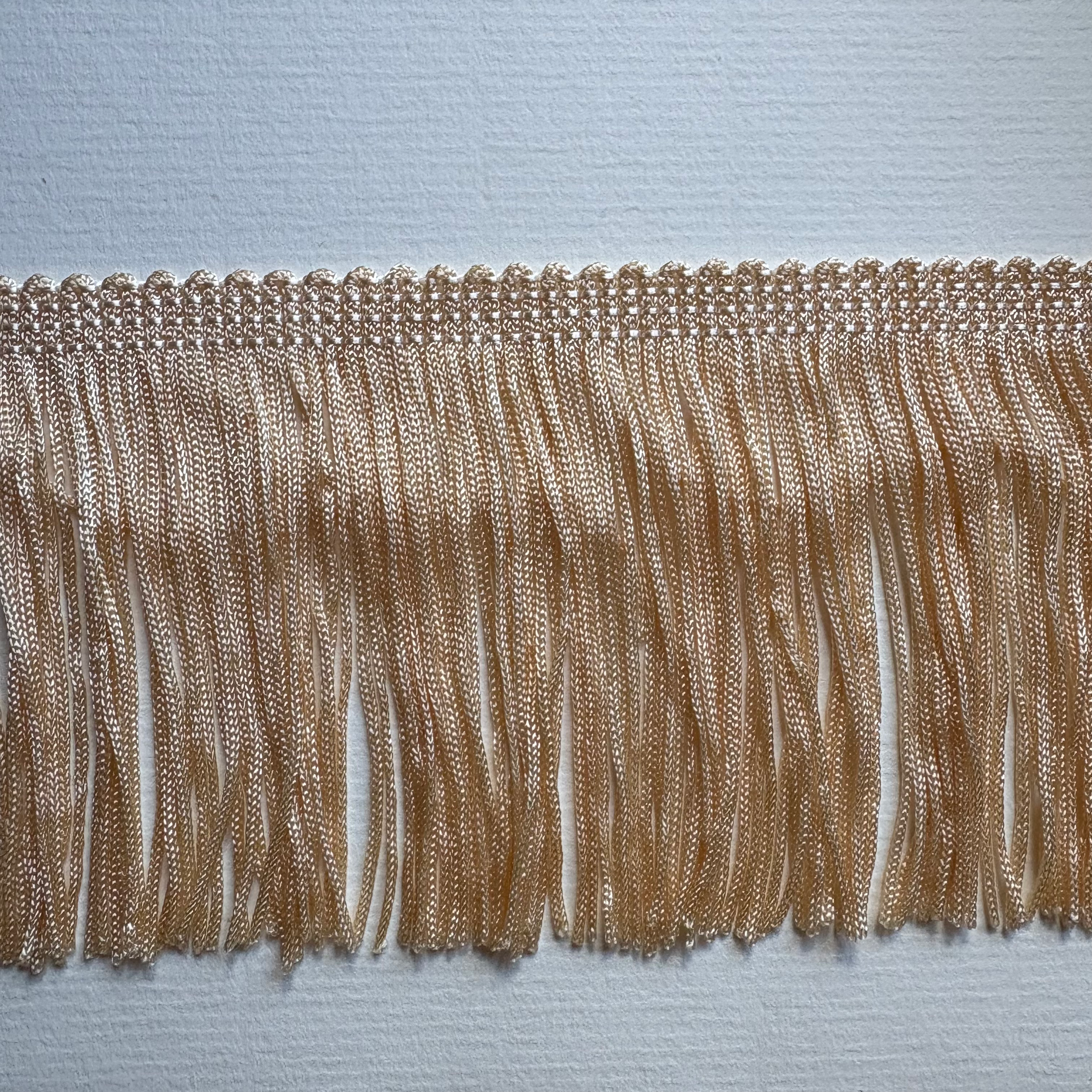 Quality 7cm light-peach-champagne silky chainette lampshade frin