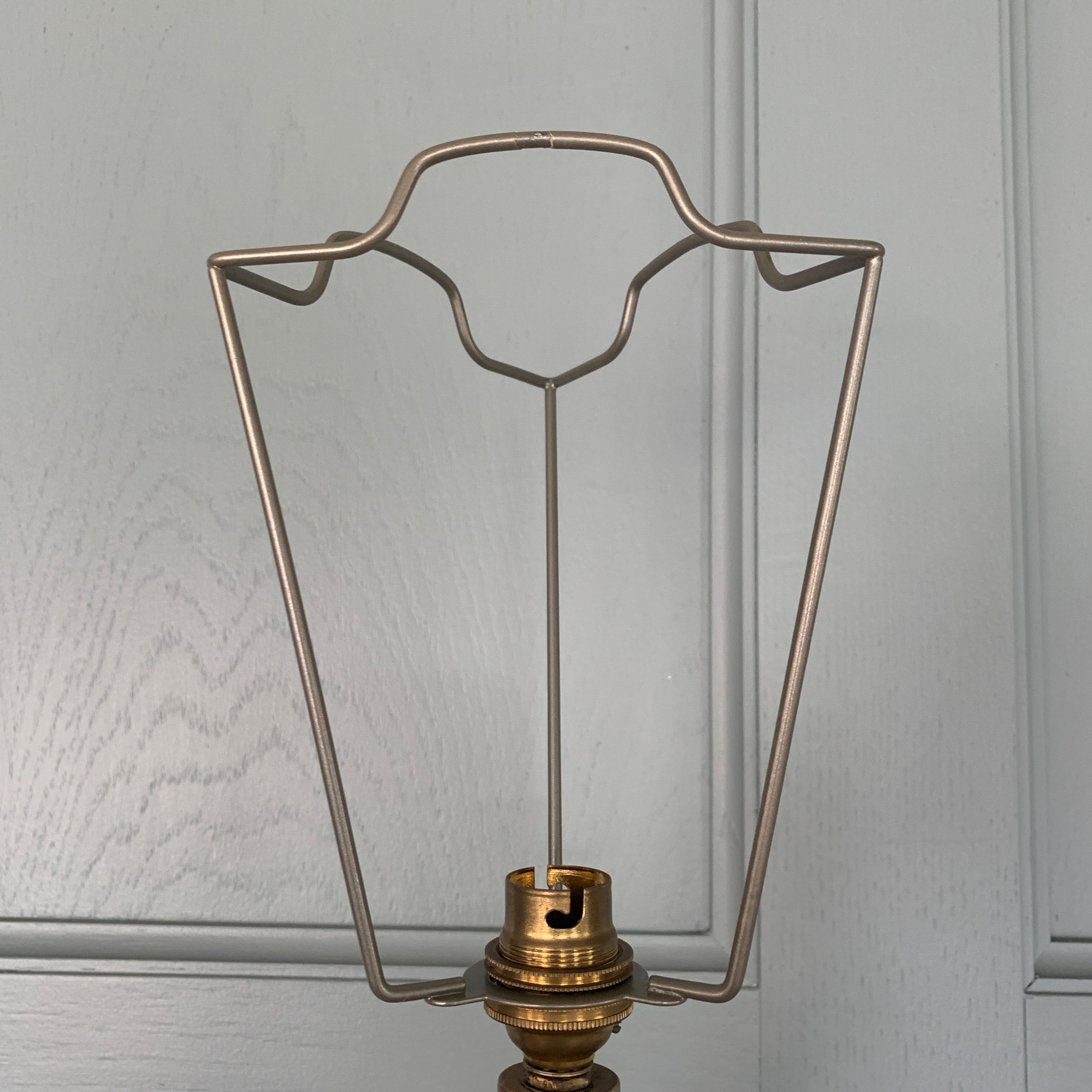 Pewter shade carrier 6” gimble/ gimbal / lampshade holder for table lamp or sta