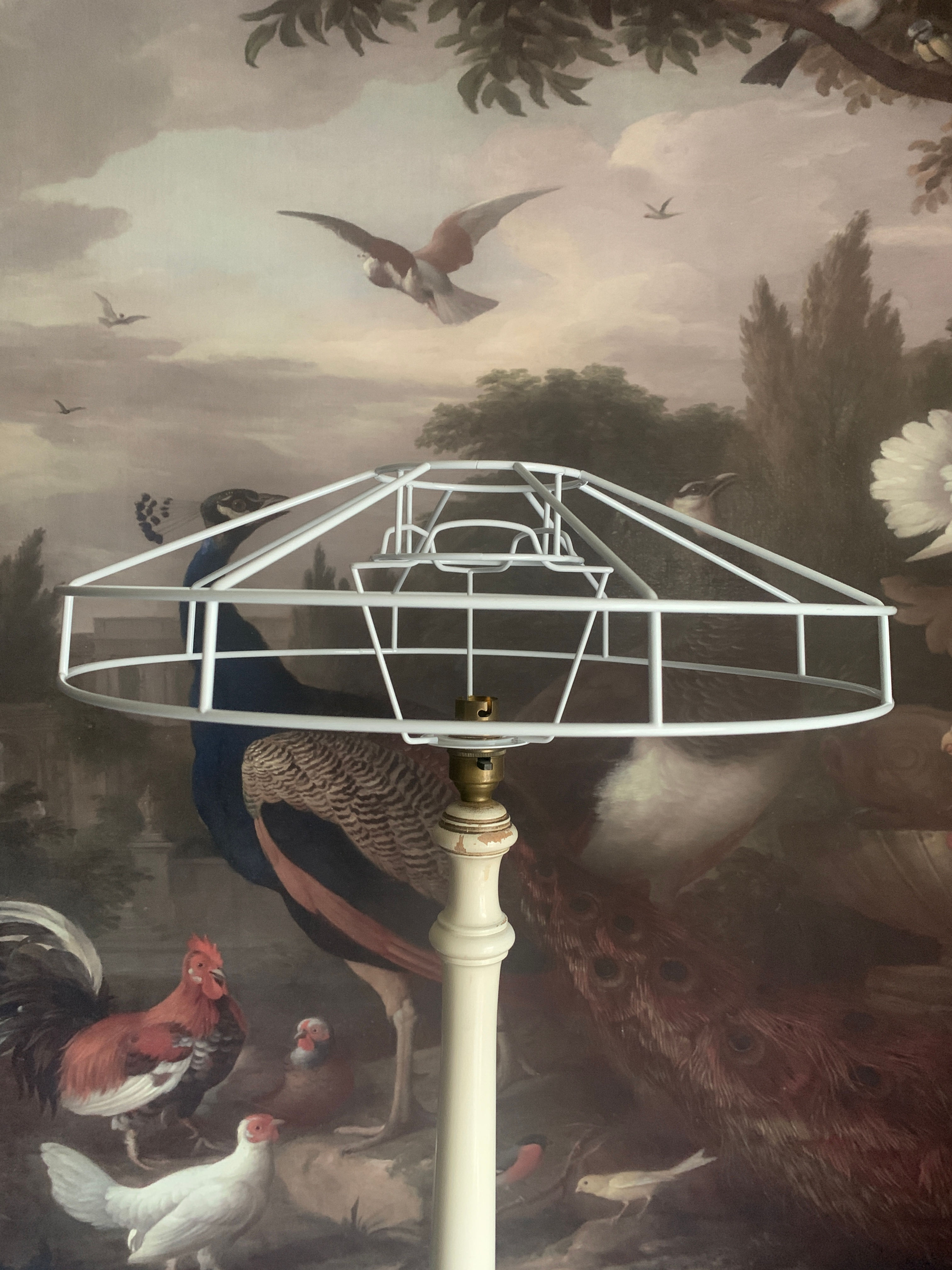 16" carousel/art deco tiffany style frame for pleated/ soft lampshade