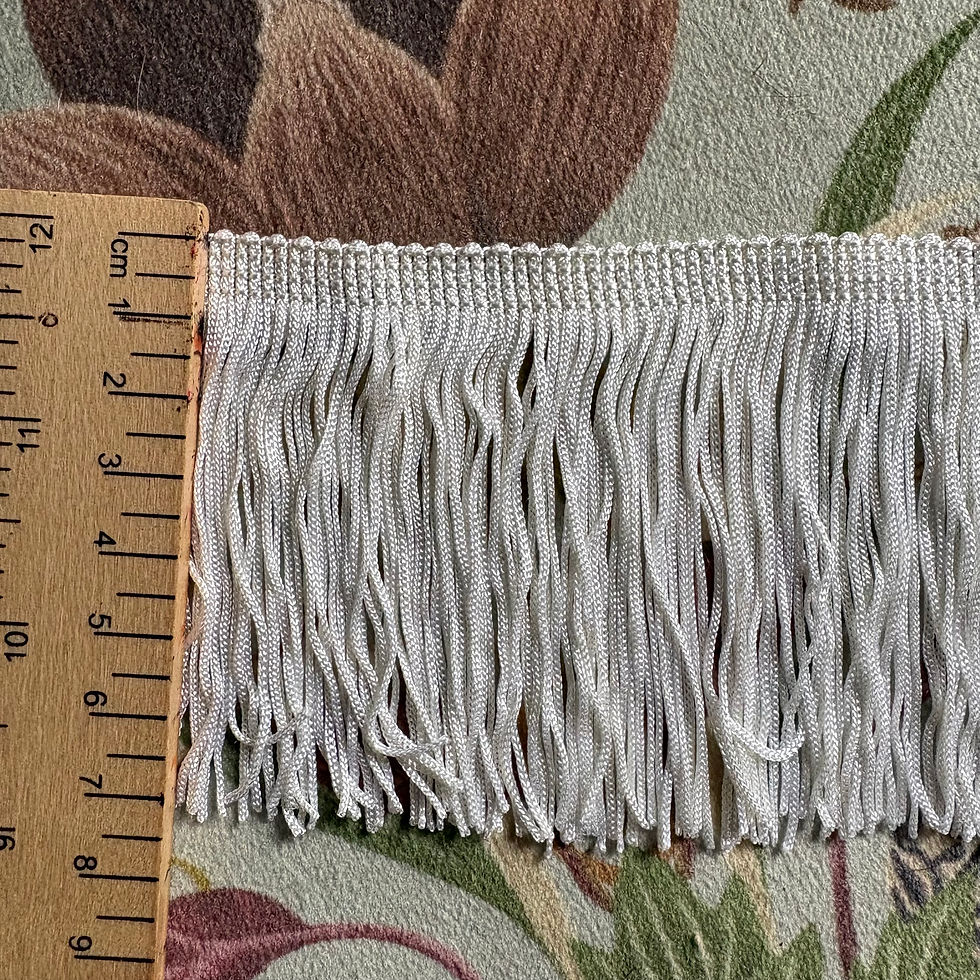 Thumbnail: Quality 7cm silky chainette lampshade fringe IVORY 1m F049