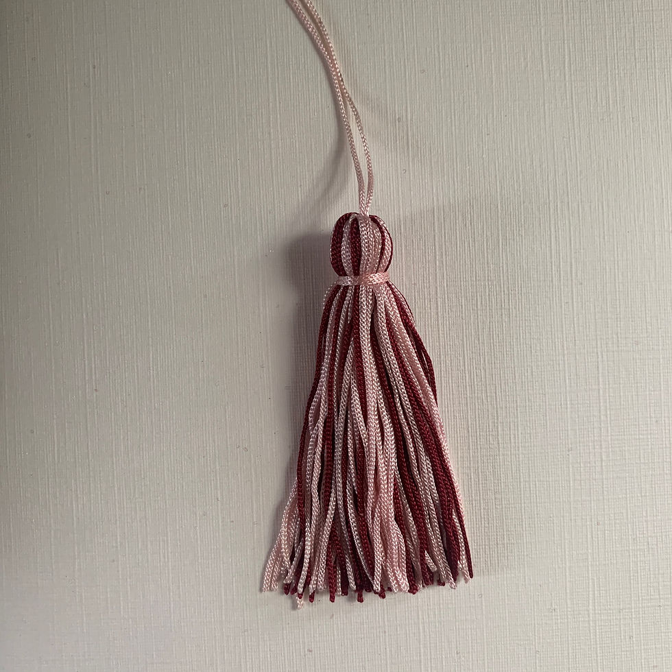 Thumbnail: Lot of 8 x silky chainette 7.5cm lampshade/key tassels