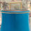 Thumbnail: Designers Guild turquoise cotton velvet/gold fringe large 18" lampshade