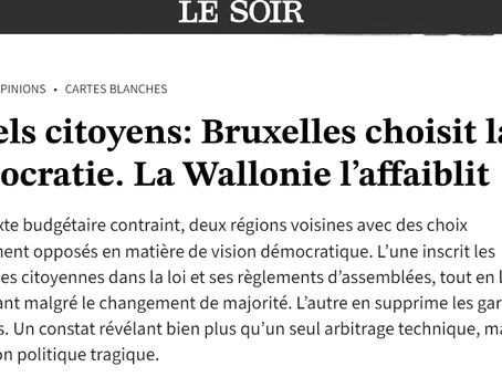 Bruxelles choisit la démocratie. La Wallonie l’affaiblit.