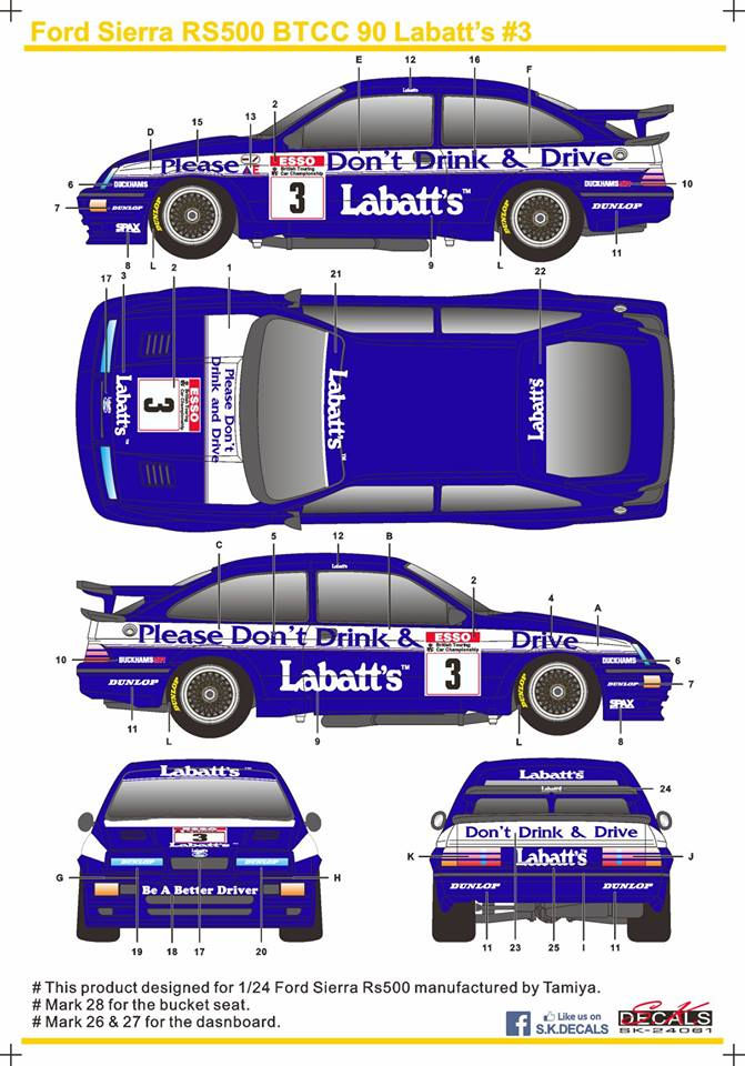 Ford Sierra RS500 BTCC 90 Labatt's #3