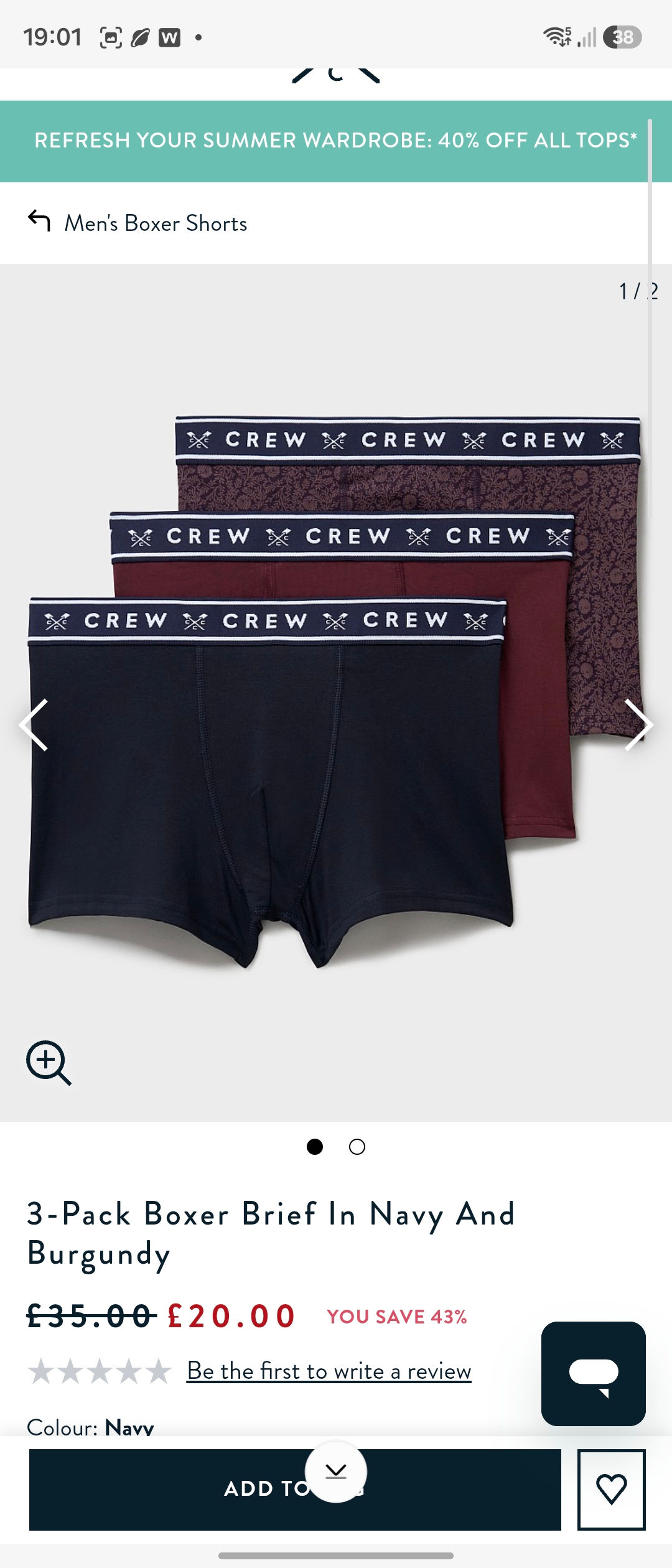 Crew clothing pack of 3 men's boxer shorts