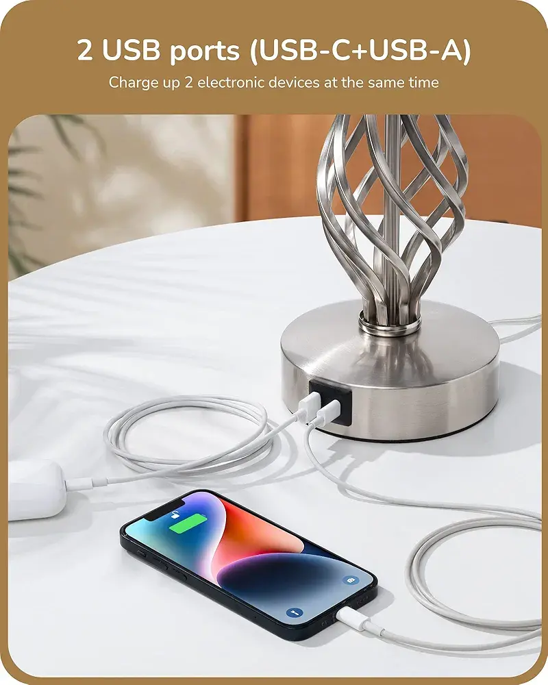 Thumbnail: Edshine pair of lamps dimmable usb