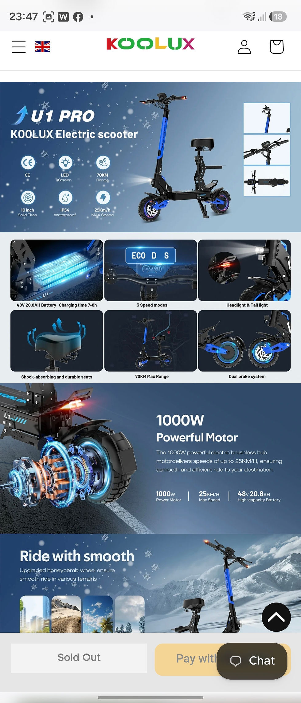 Thumbnail: Koolux u1 pro electric scooter 