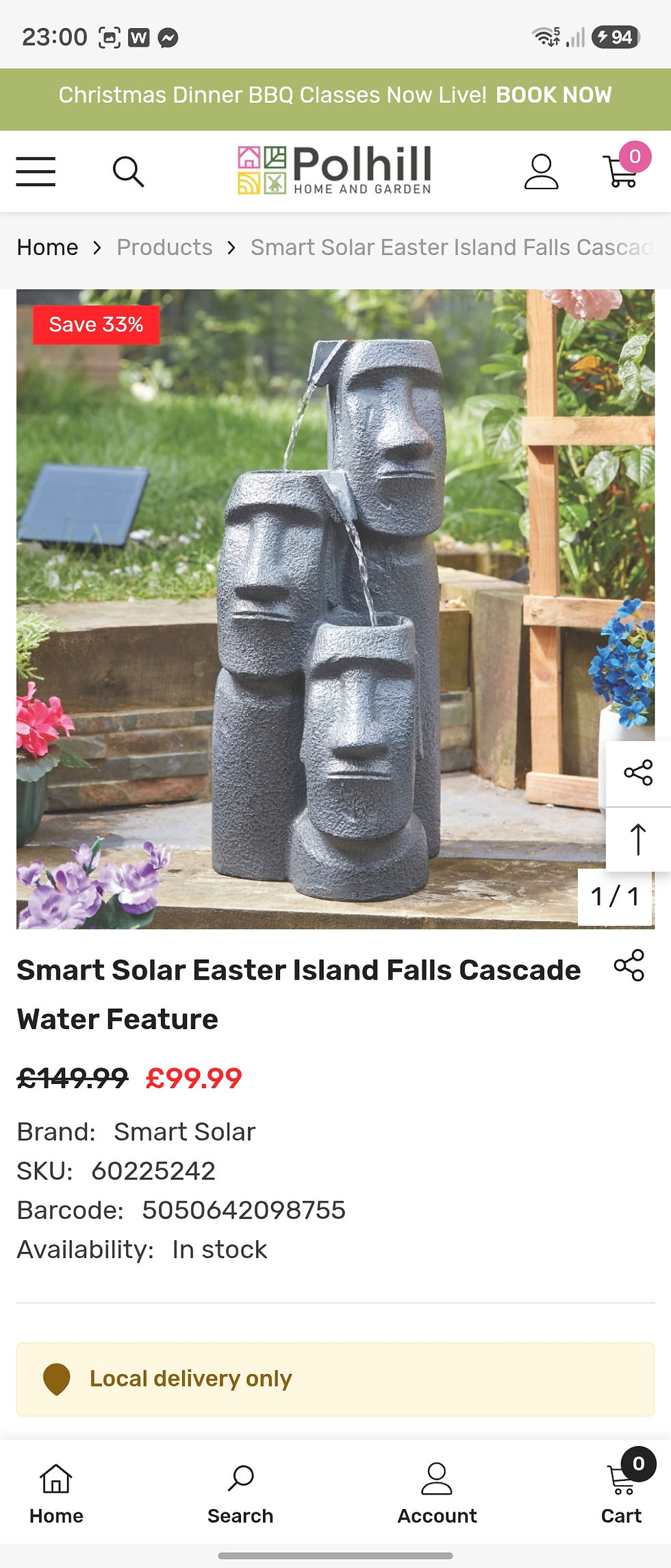 Thumbnail: Easter island falls solar water feature 