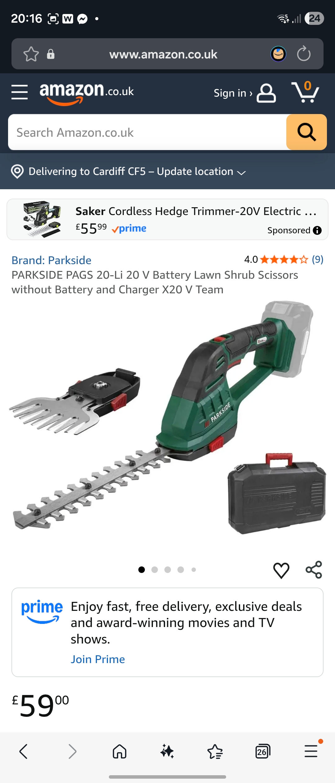 Parkside 20v gardening set