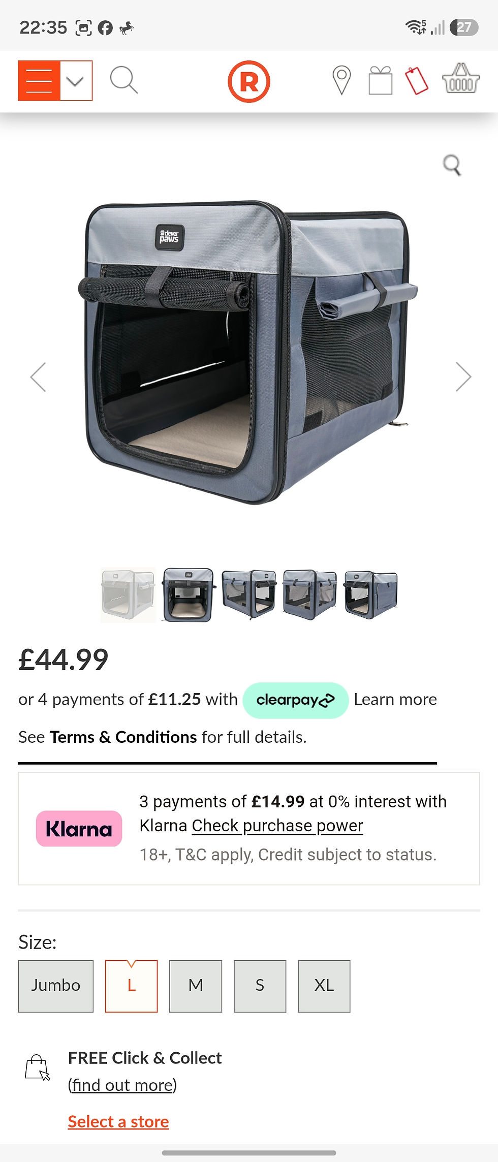 Thumbnail: Dog carrier bed cage medium 